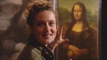 Nienke bij de Mona Lisa